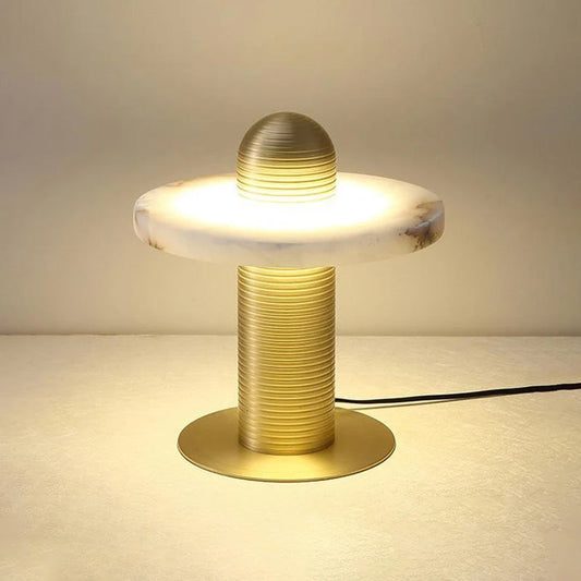 Alabaster Comet Sculpted Table Lamp