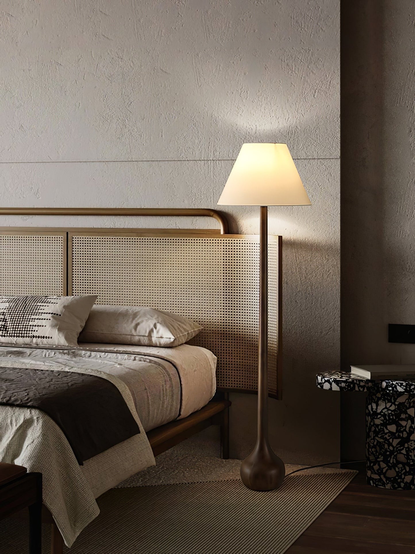 Final Strike Sculpted Wood Floor Lamp