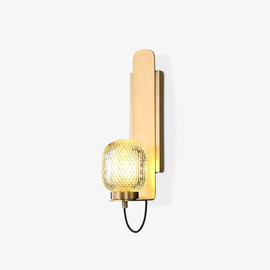 Ison Brass Textured Glass Wall Light