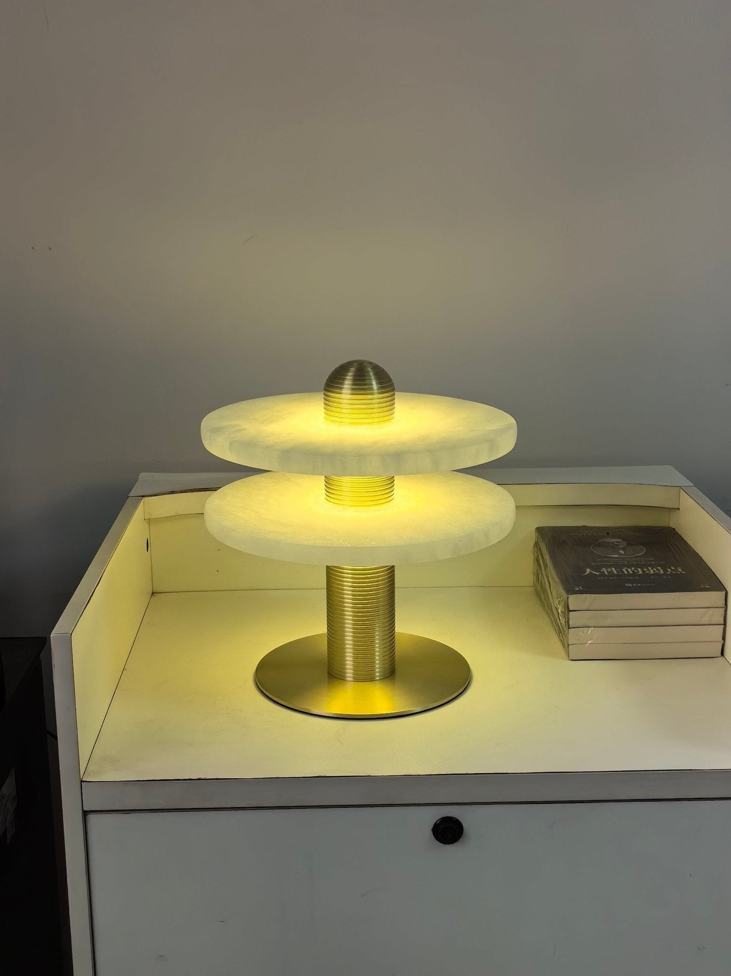 Alabaster Comet Sculpted Table Lamp