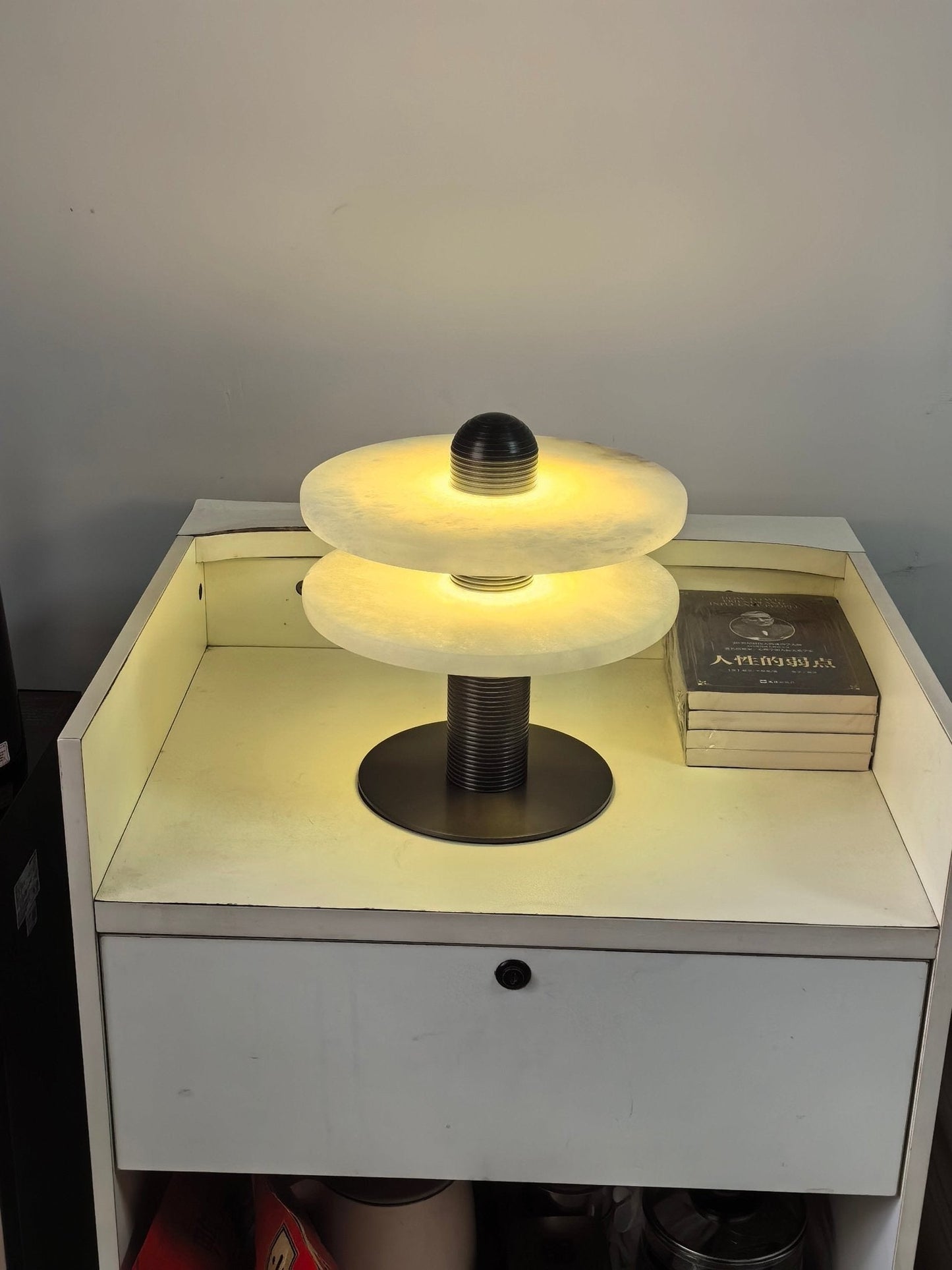 Alabaster Comet Sculpted Table Lamp