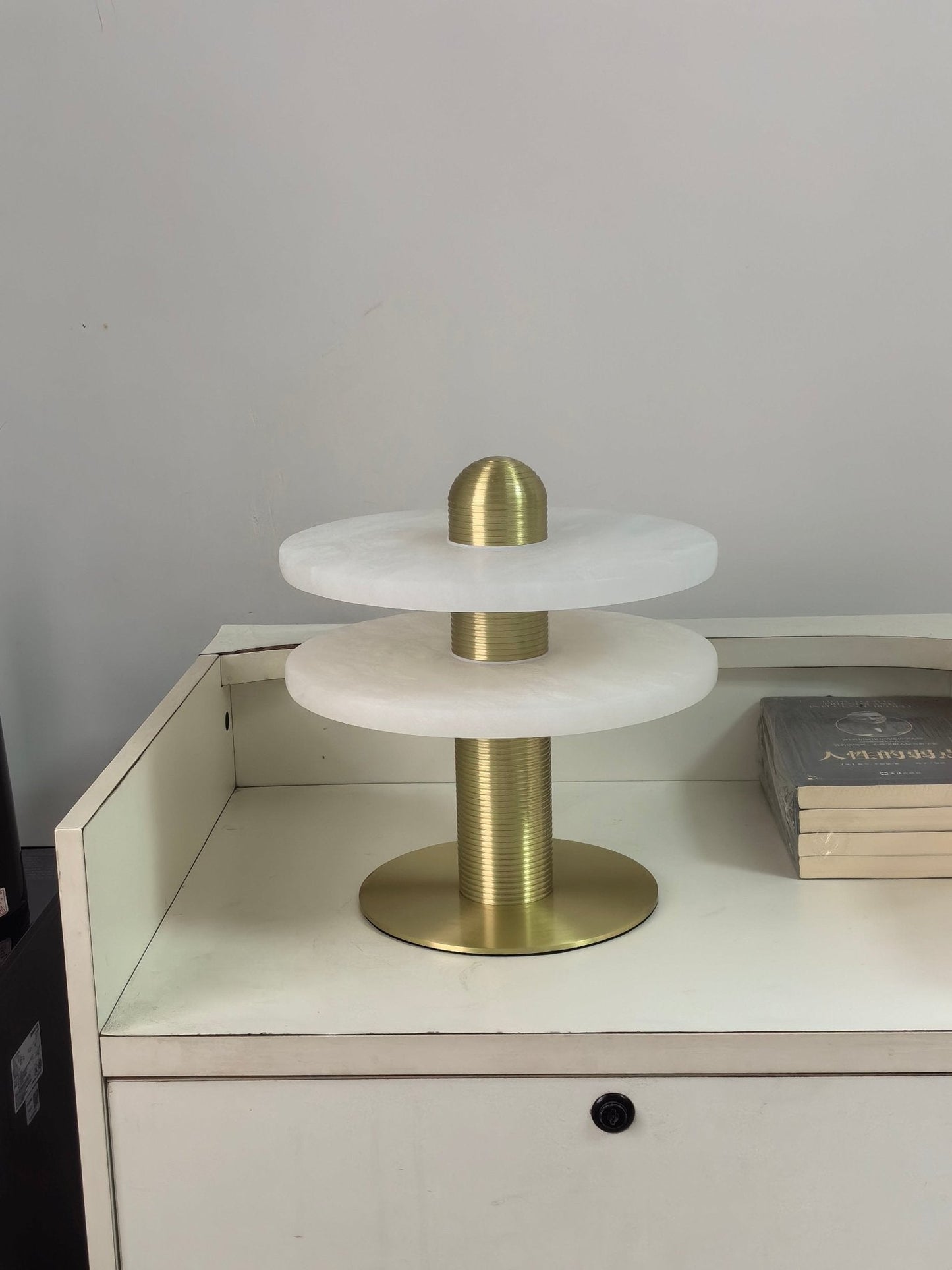 Alabaster Comet Sculpted Table Lamp