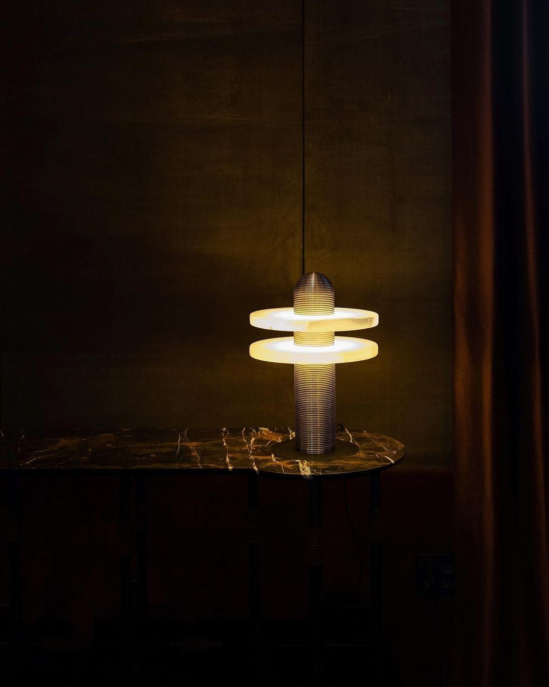 Alabaster Comet Sculpted Table Lamp