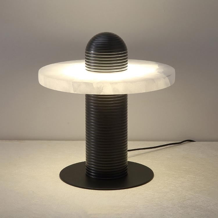 Alabaster Comet Sculpted Table Lamp