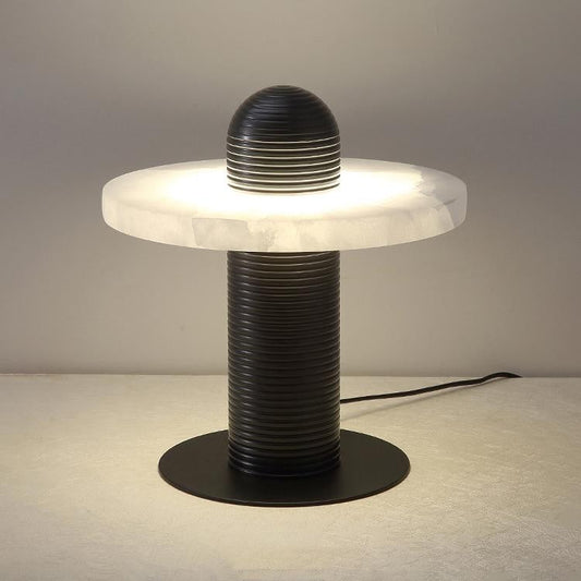 Alabaster Comet Sculpted Table Lamp