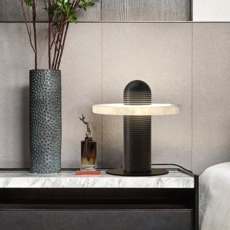 Alabaster Comet Sculpted Table Lamp