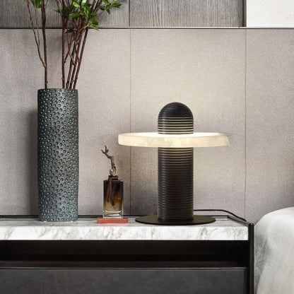 Alabaster Comet Sculpted Table Lamp