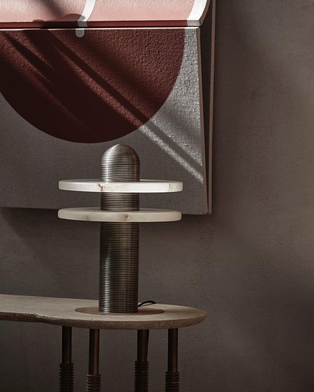 Alabaster Comet Sculpted Table Lamp