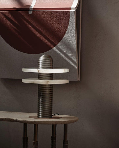 Alabaster Comet Sculpted Table Lamp