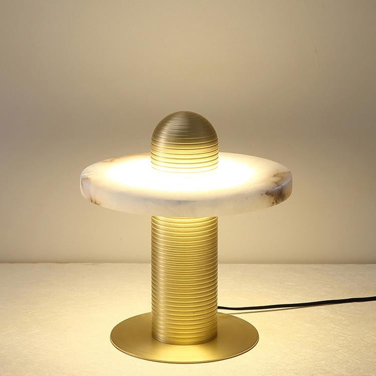 Alabaster Comet Sculpted Table Lamp