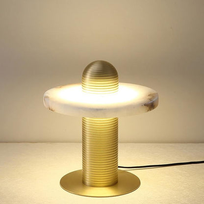 Alabaster Comet Sculpted Table Lamp