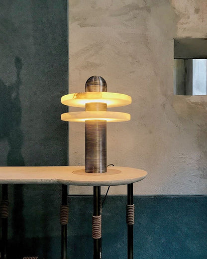 Alabaster Comet Sculpted Table Lamp