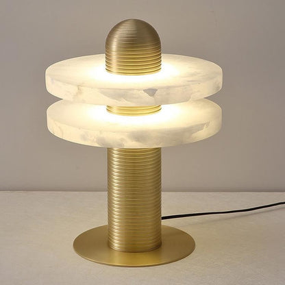 Alabaster Comet Sculpted Table Lamp