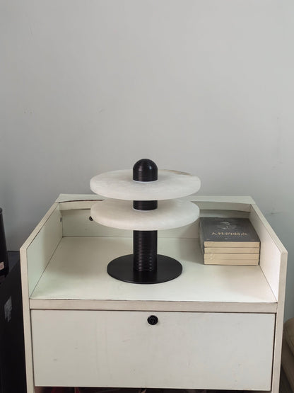 Alabaster Comet Sculpted Table Lamp