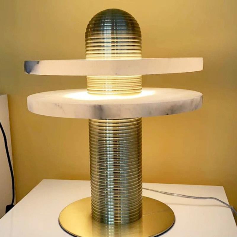 Alabaster Comet Sculpted Table Lamp