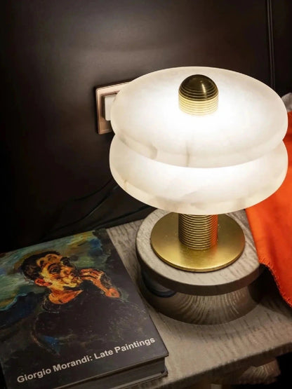 Alabaster Comet Sculpted Table Lamp