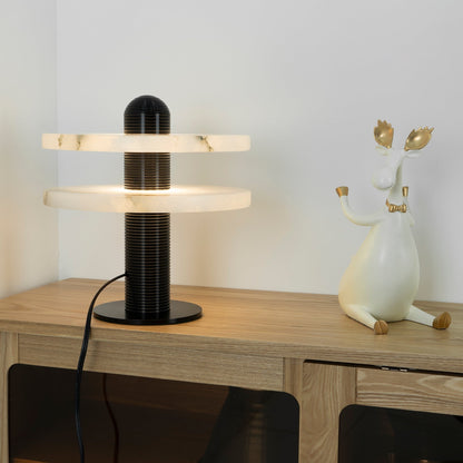 Alabaster Comet Sculpted Table Lamp