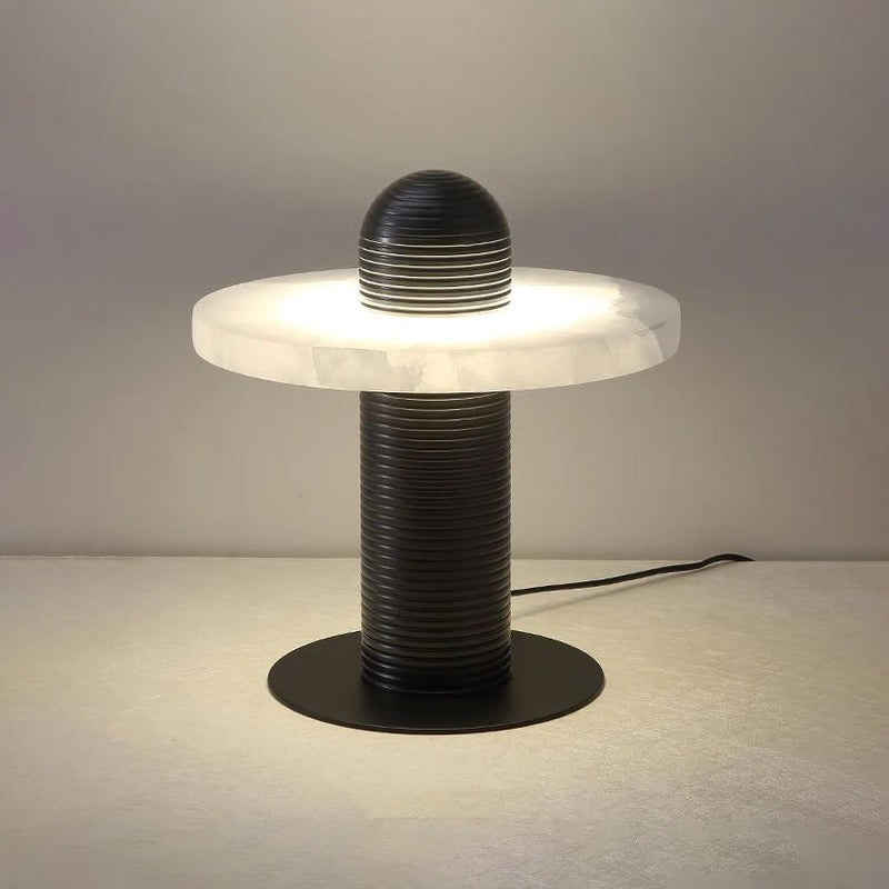 Alabaster Comet Sculpted Table Lamp