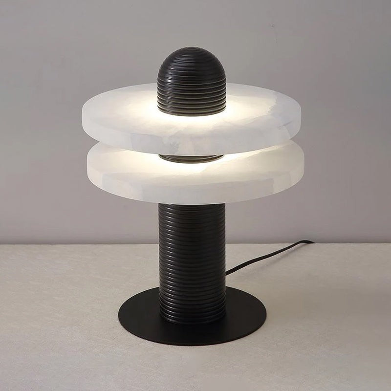 Alabaster Comet Sculpted Table Lamp