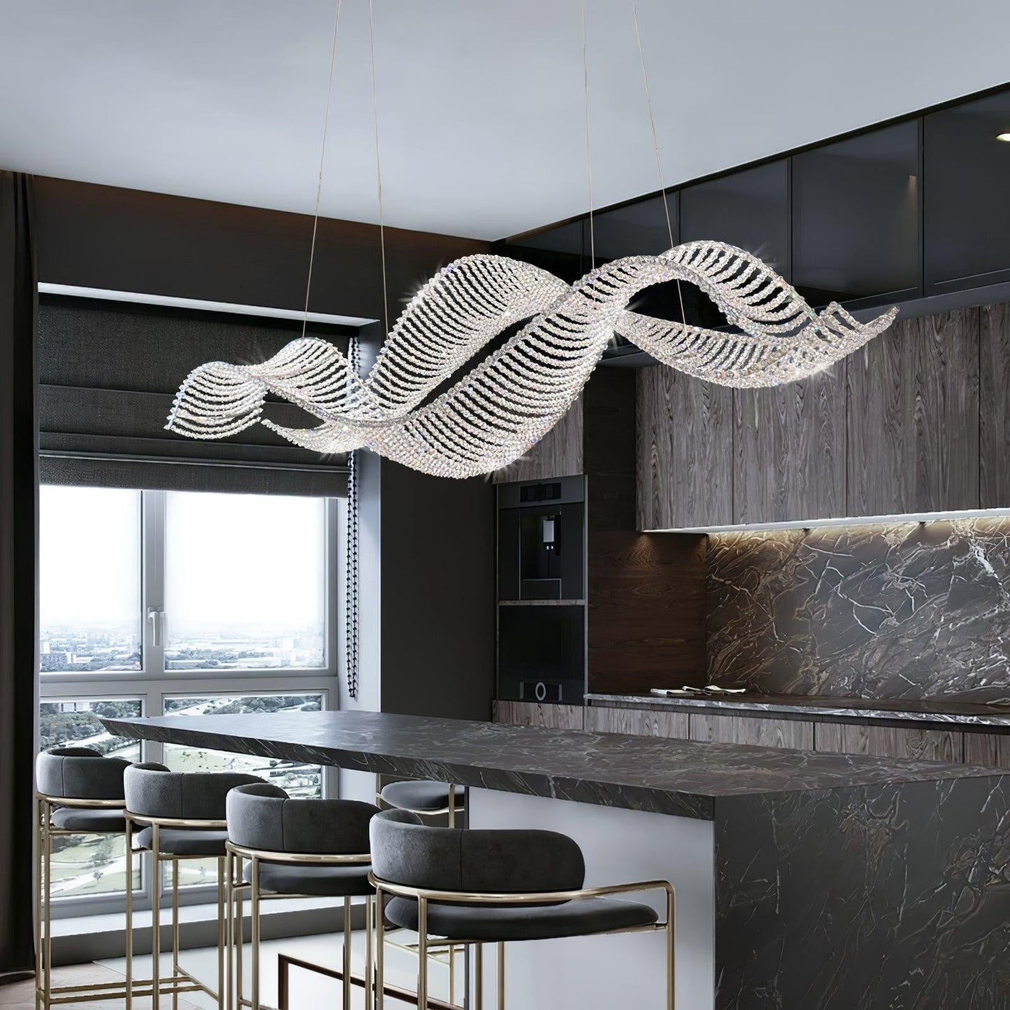 Alon Crystal Linear Chandelier