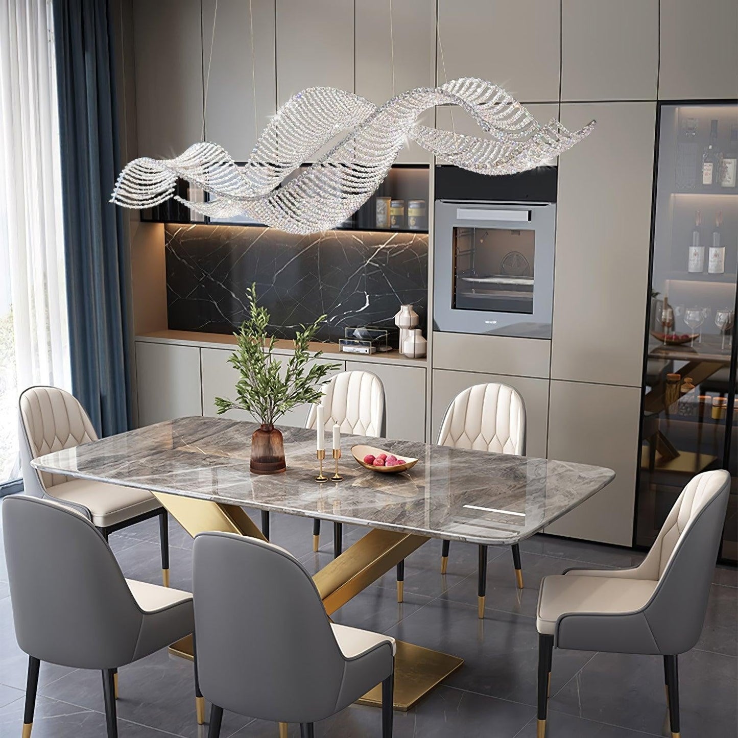 Alon Crystal Linear Chandelier