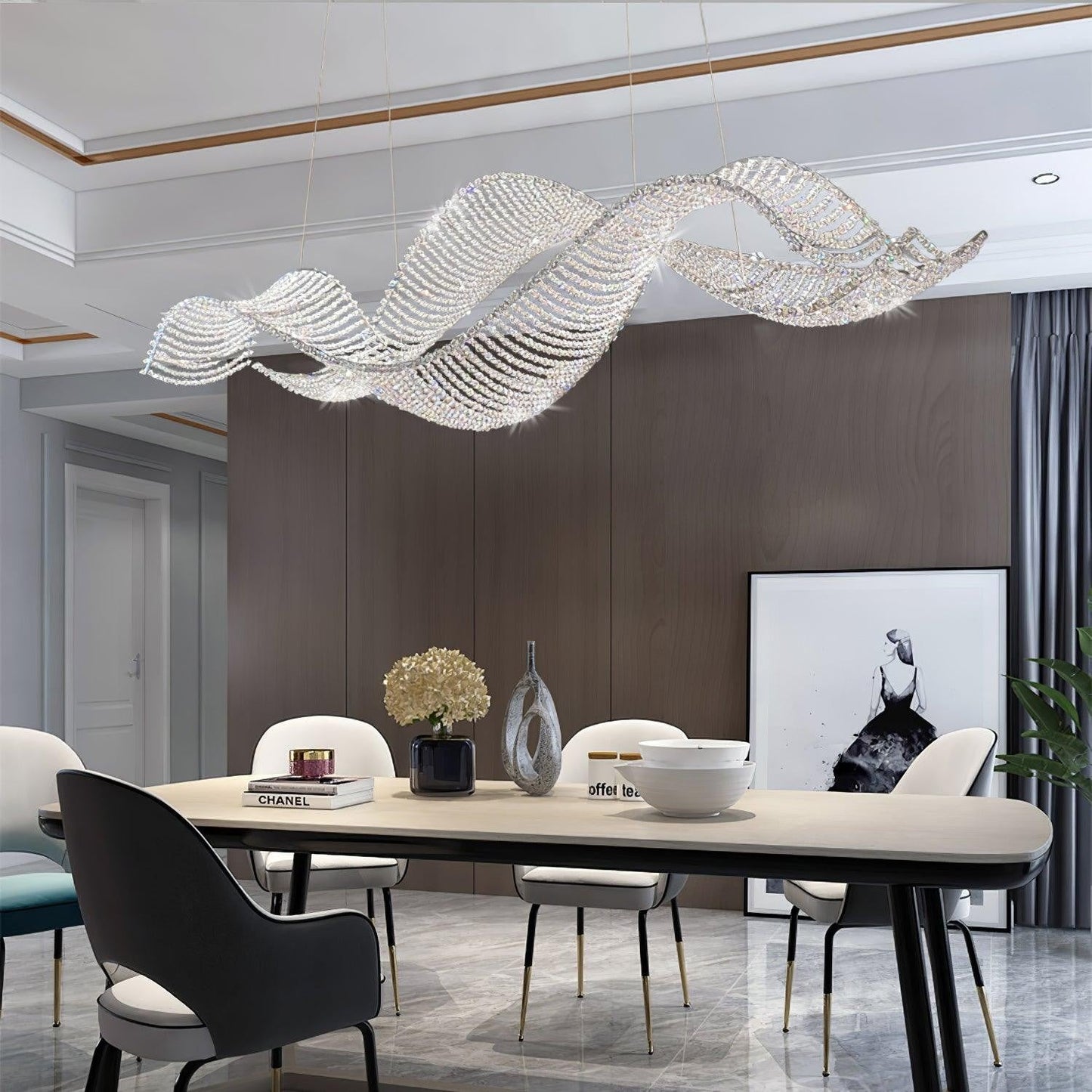 Alon Crystal Linear Chandelier