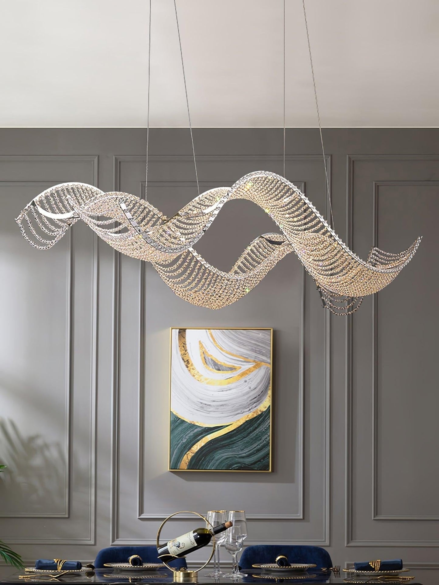 Alon Crystal Linear Chandelier