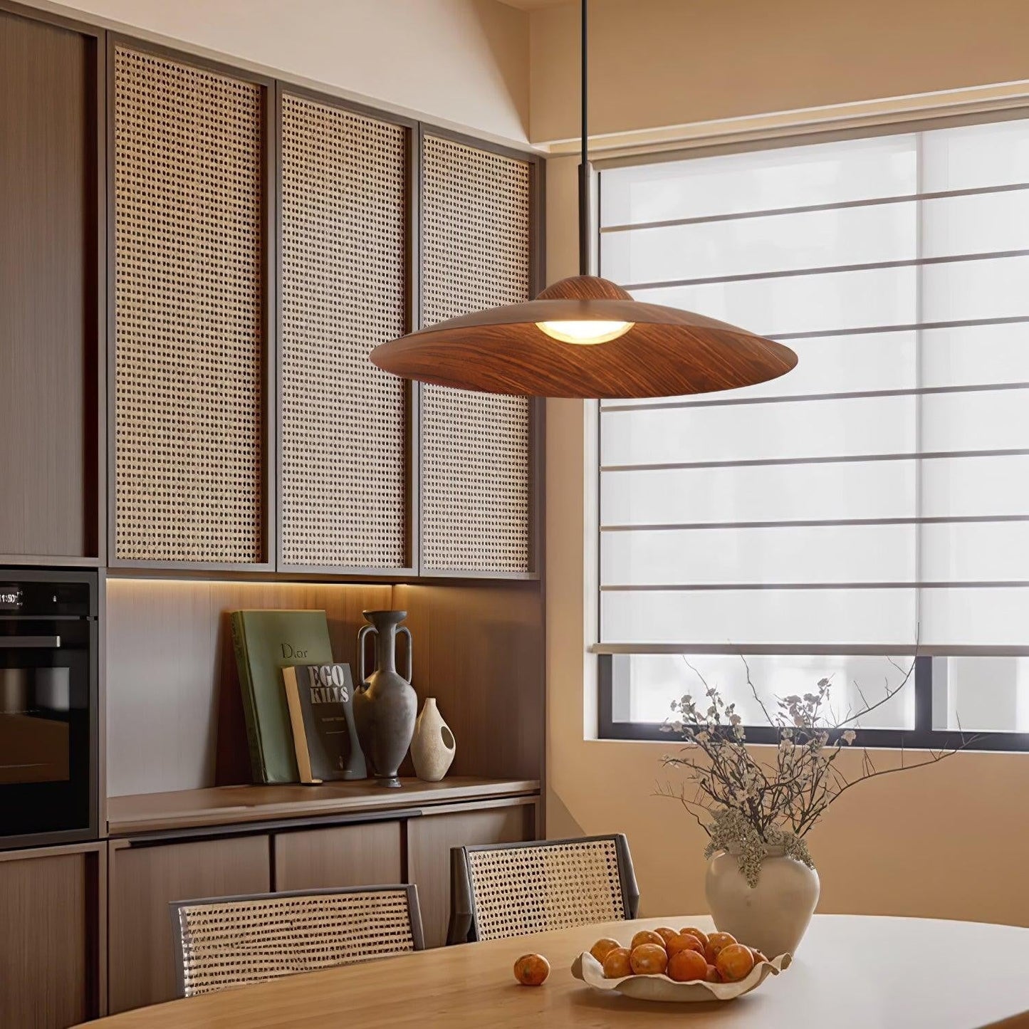 Arcadian Walnut Dome Pendant Light
