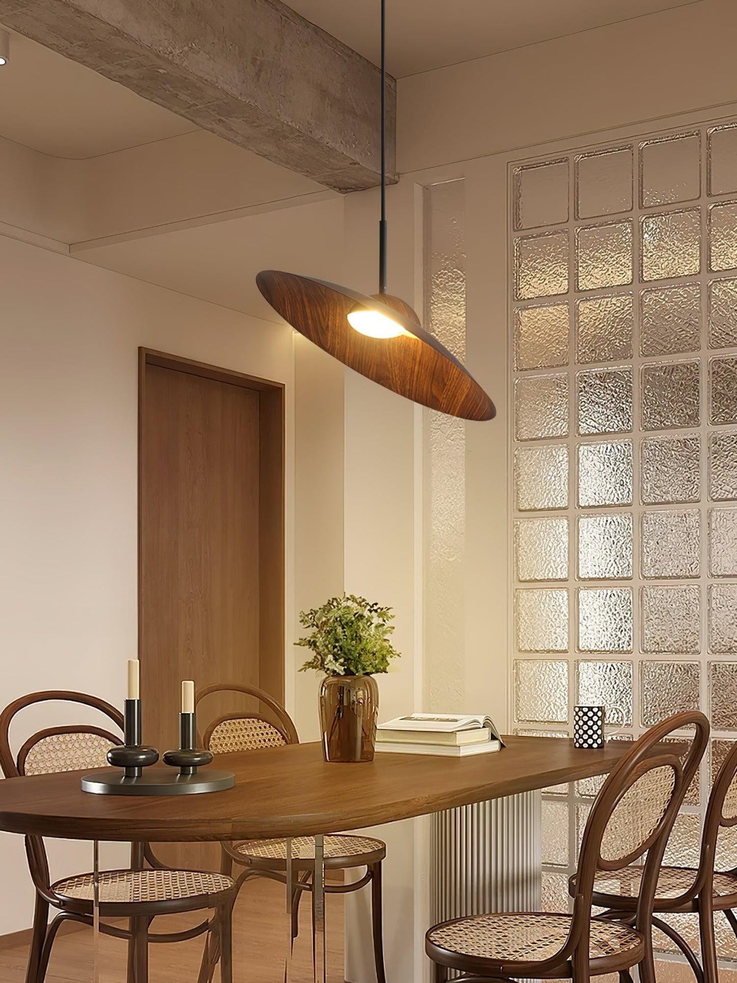 Arcadian Walnut Dome Pendant Light