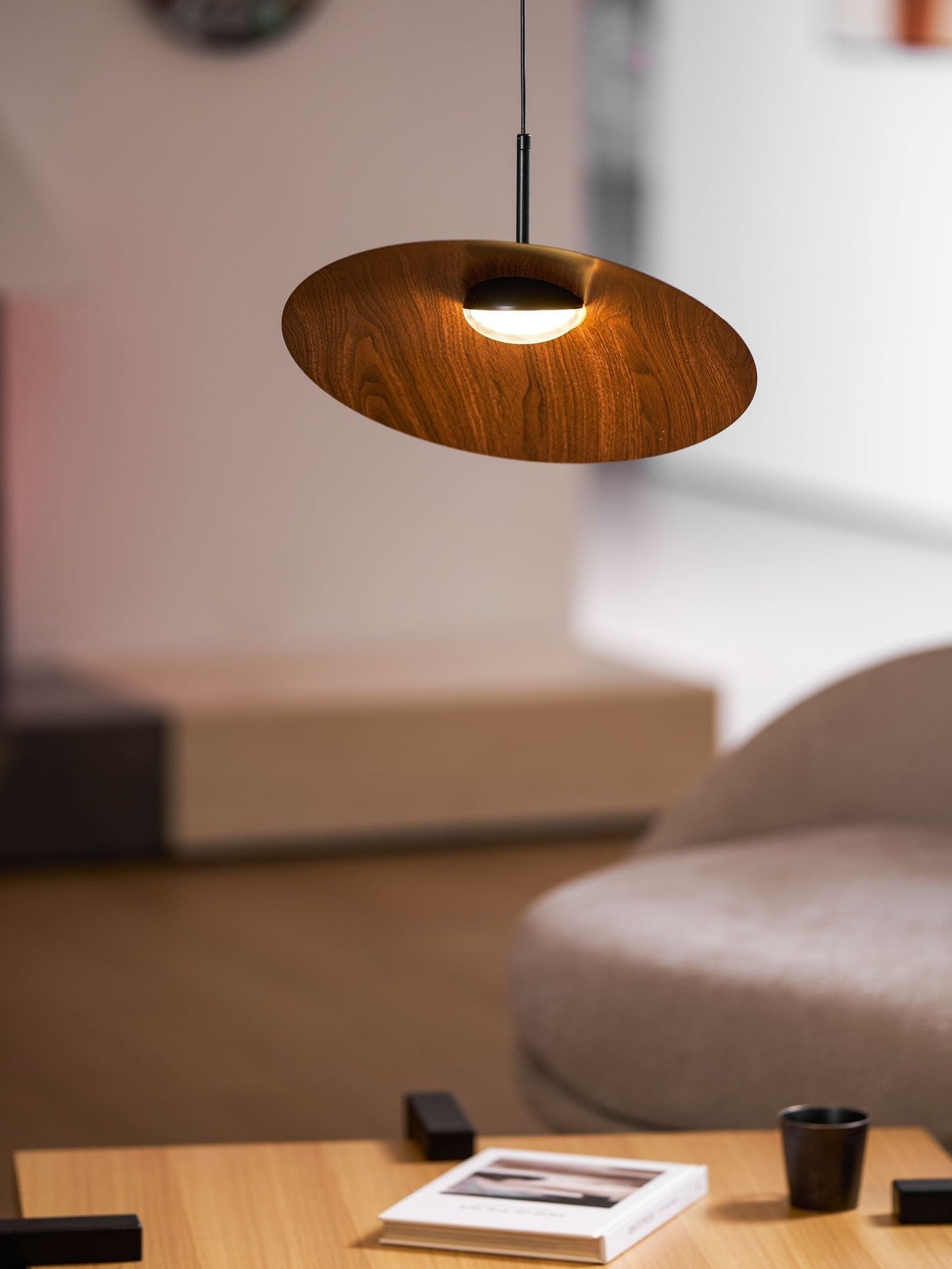 Arcadian Walnut Dome Pendant Light