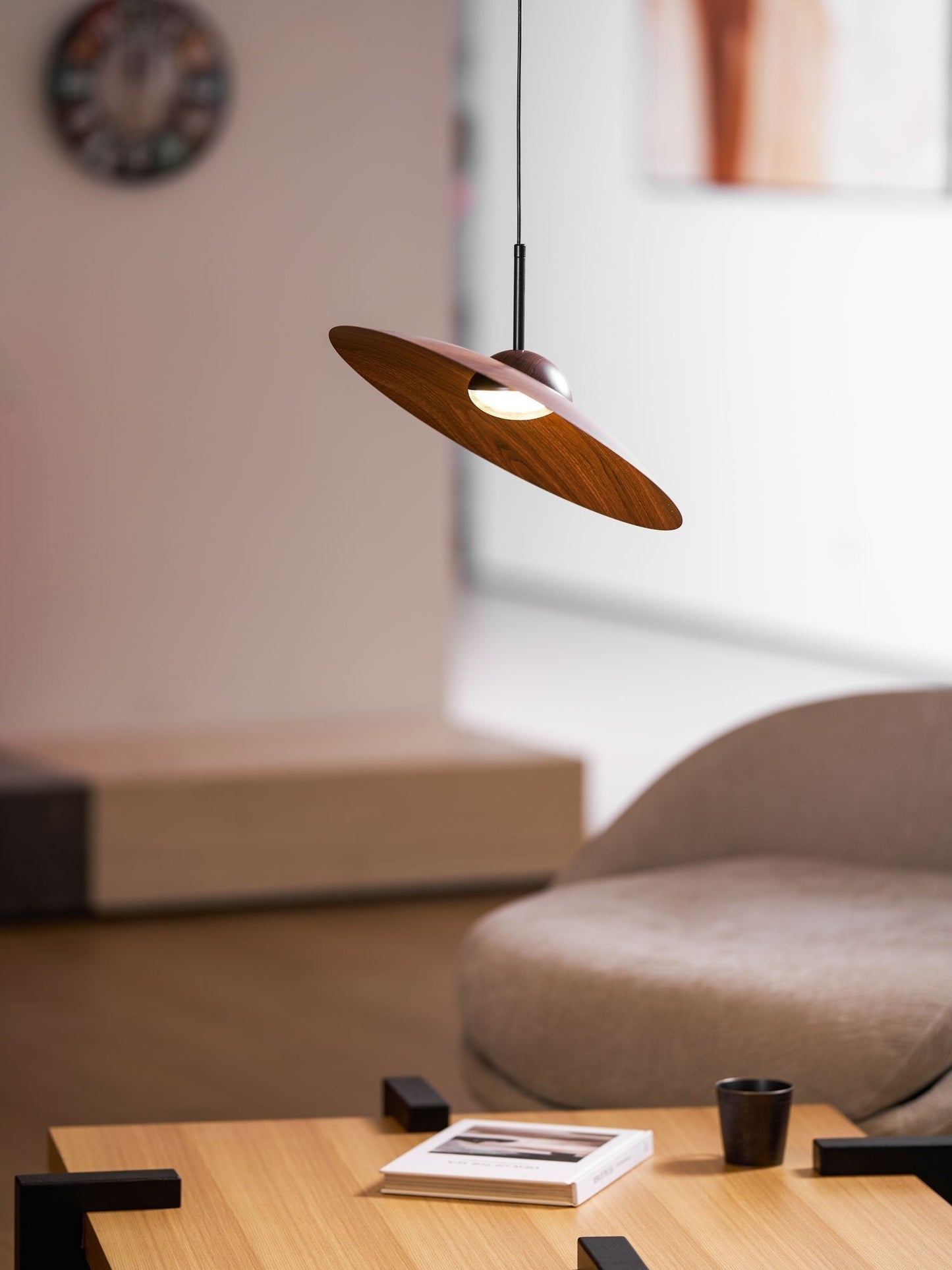 Arcadian Walnut Dome Pendant Light