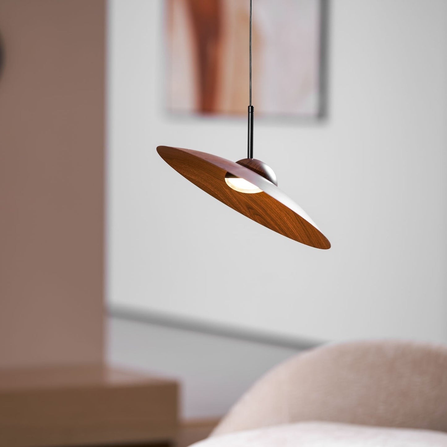 Arcadian Walnut Dome Pendant Light