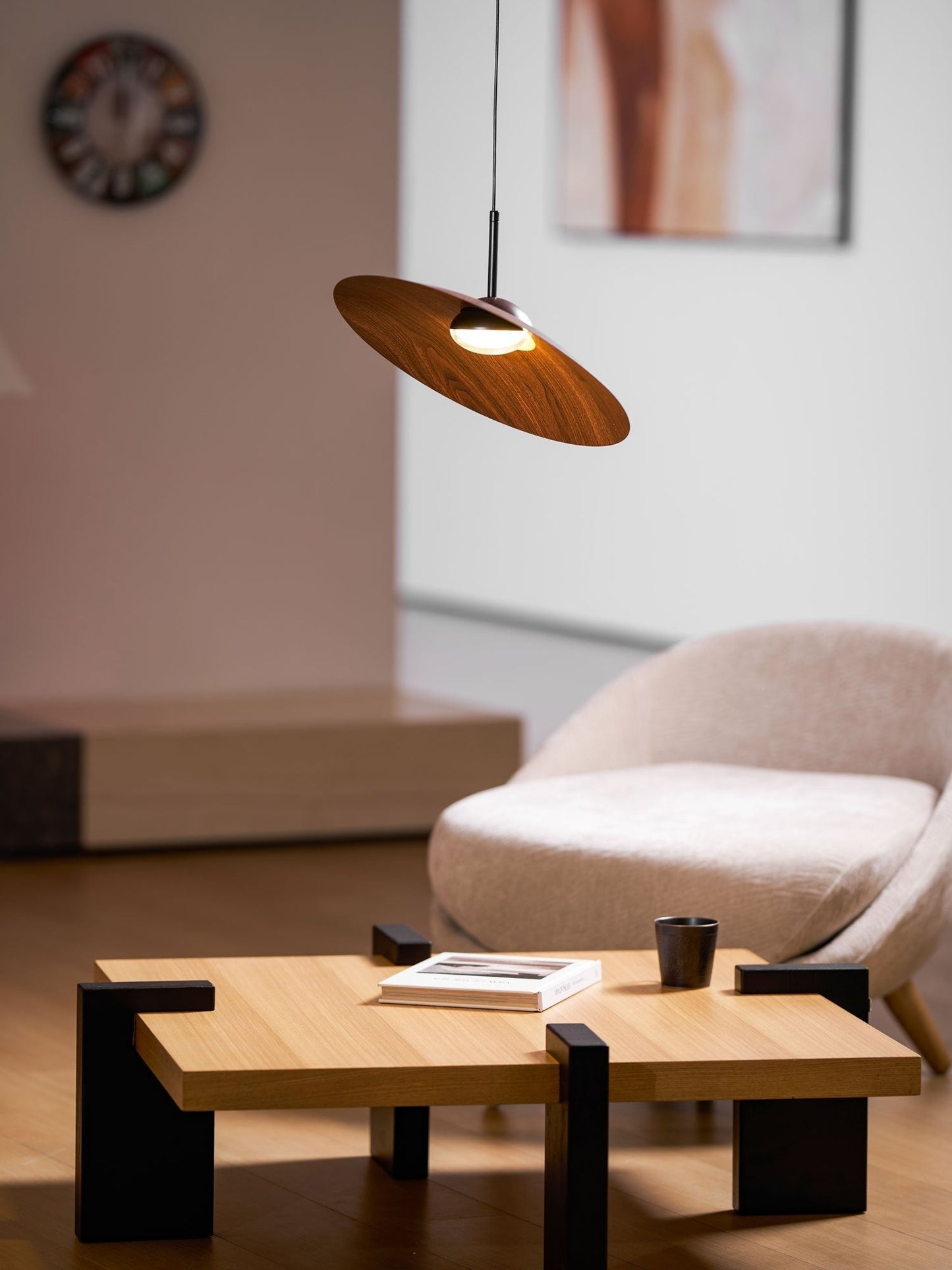 Arcadian Walnut Dome Pendant Light