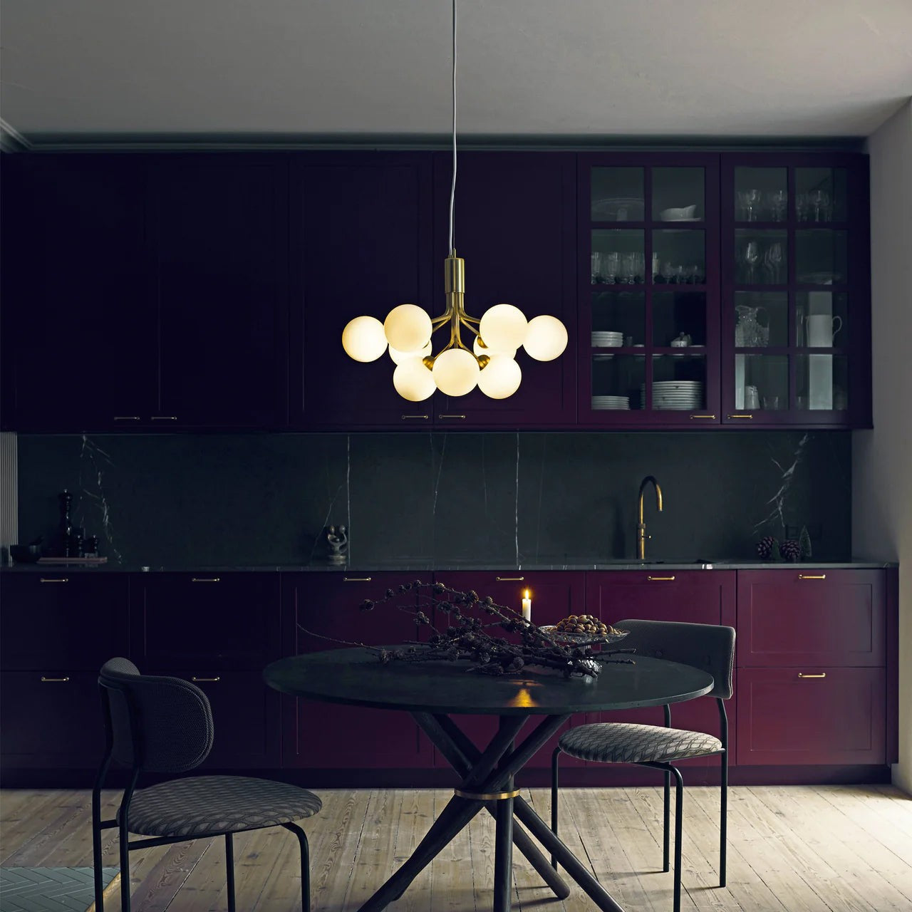 Aurora Glass Sphere Cluster Chandelier