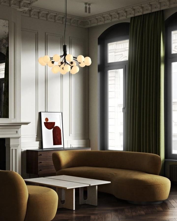 Aurora Glass Sphere Cluster Chandelier