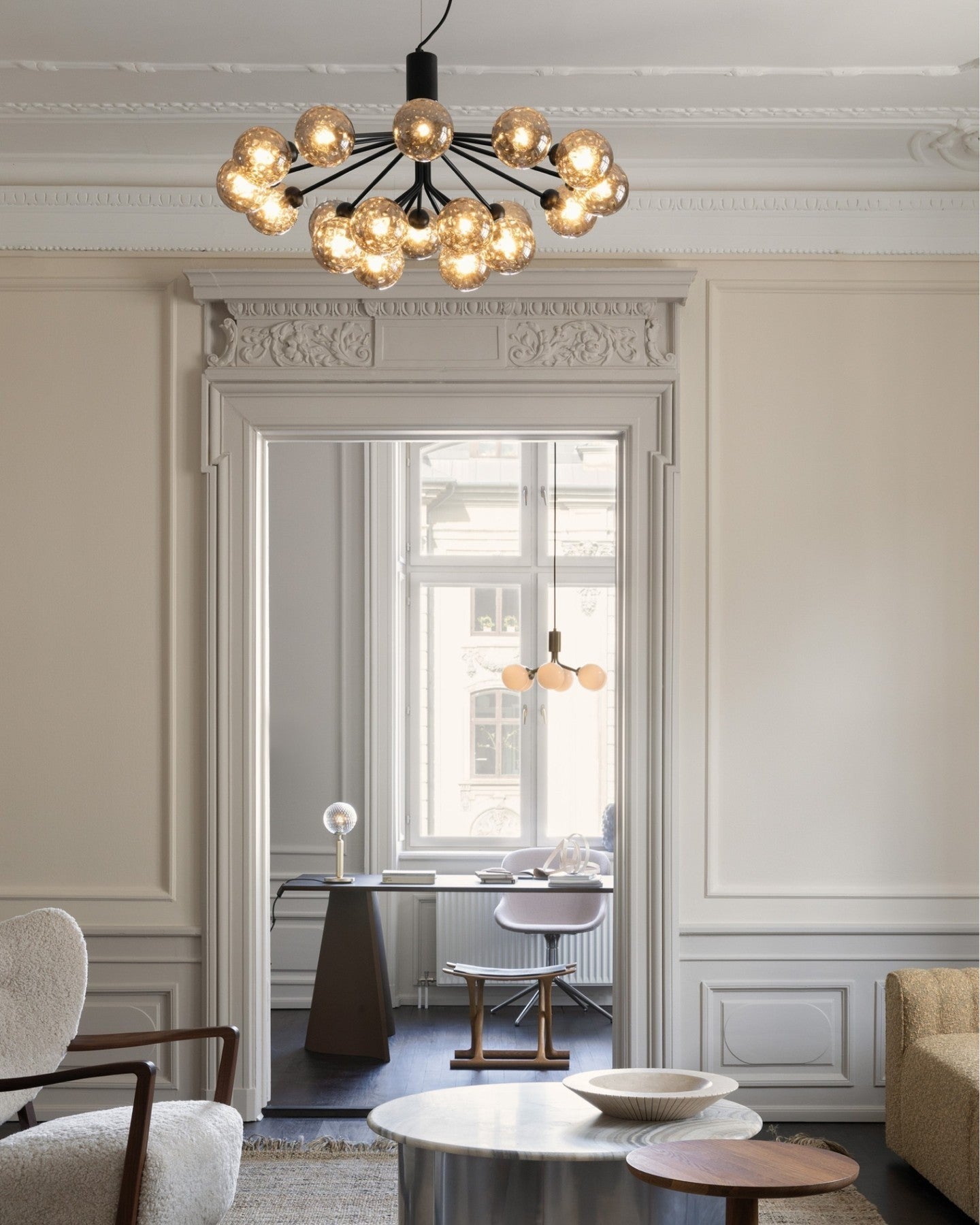 Aurora Glass Sphere Cluster Chandelier