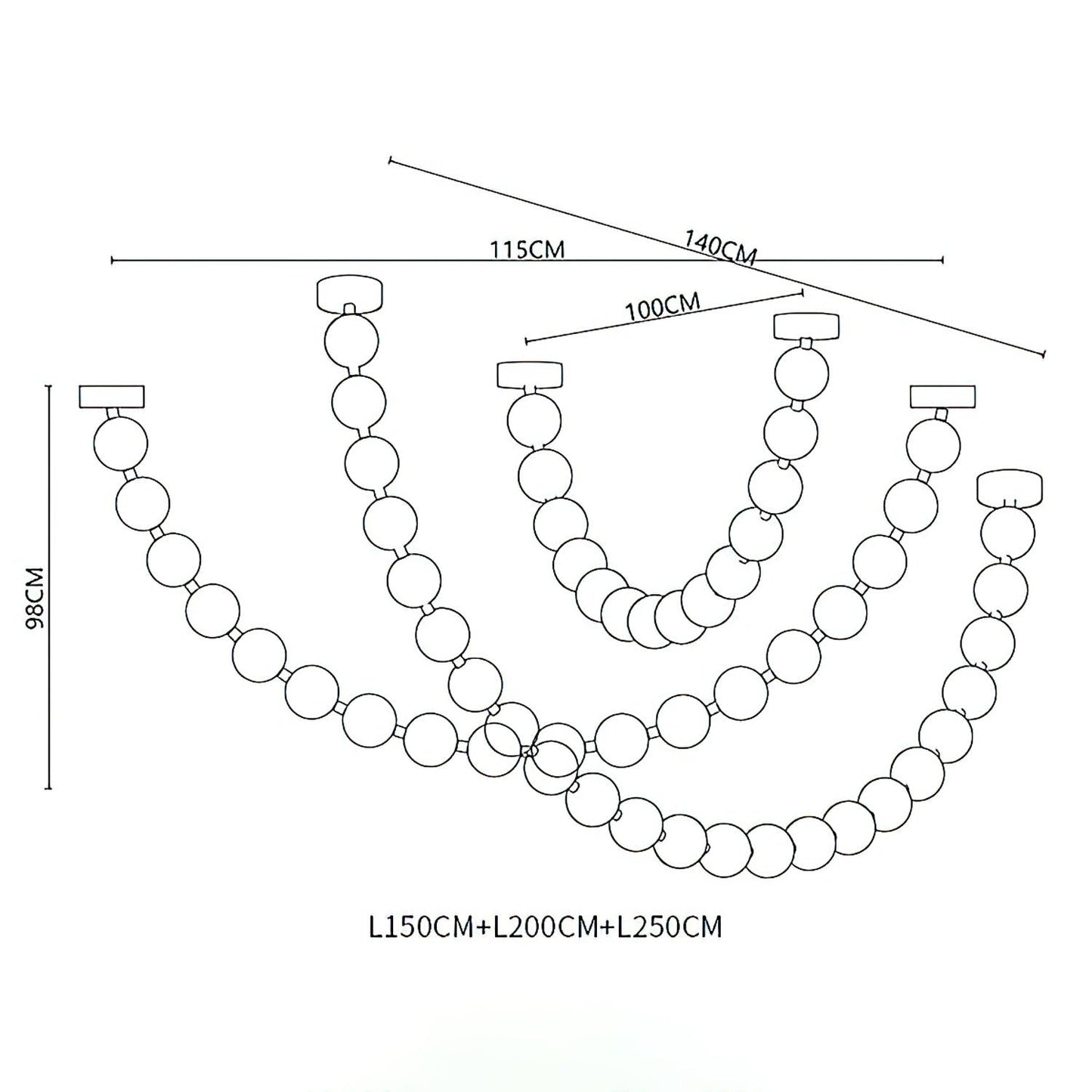 Celestial Strand Necklace Chandelier