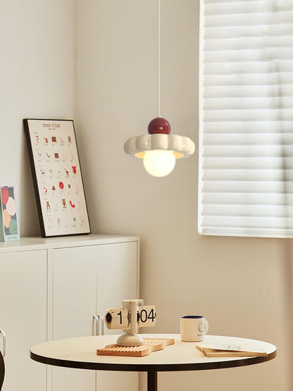 Cream Cloud Woven Pendant Light