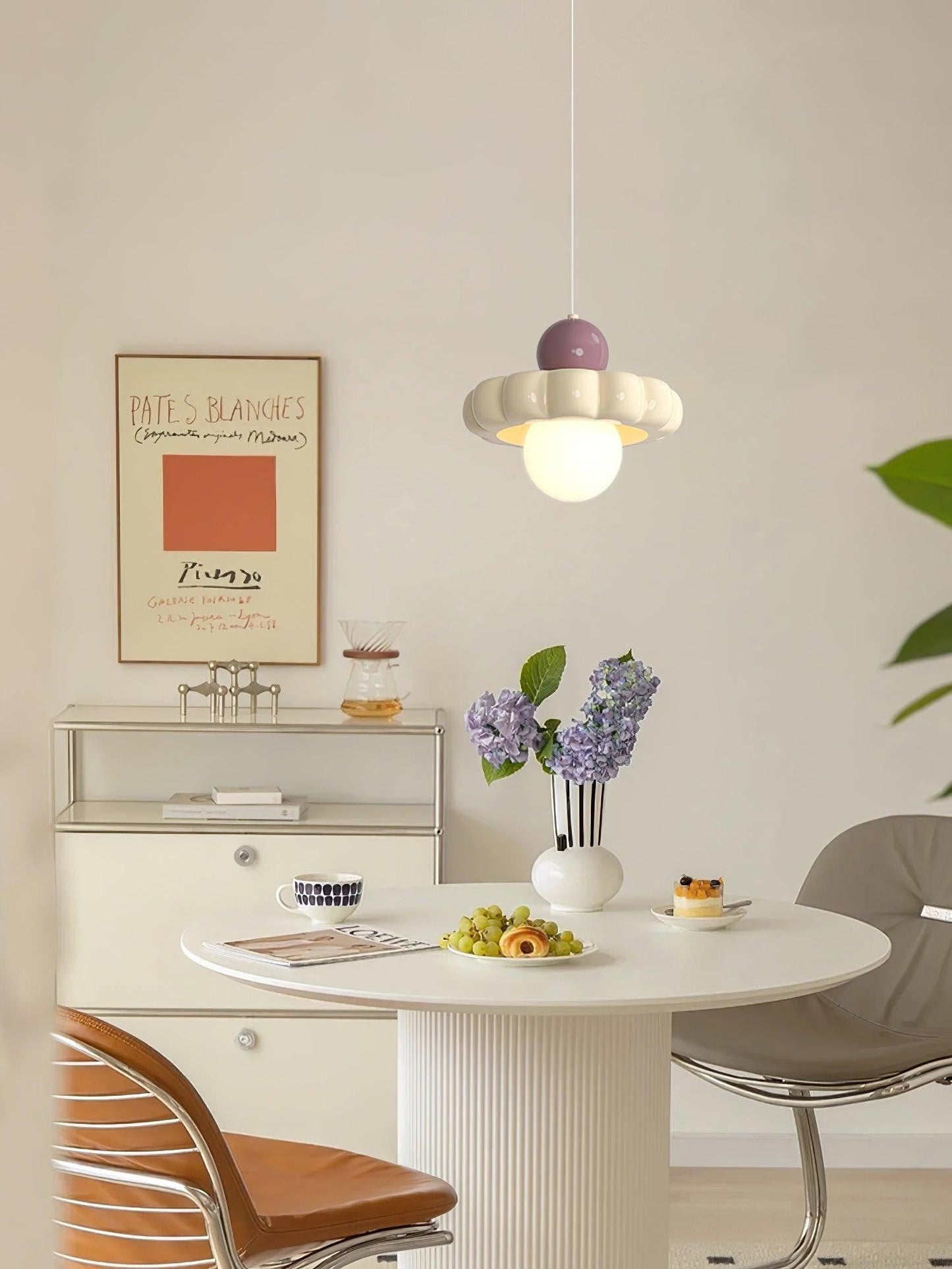 Cream Cloud Woven Pendant Light