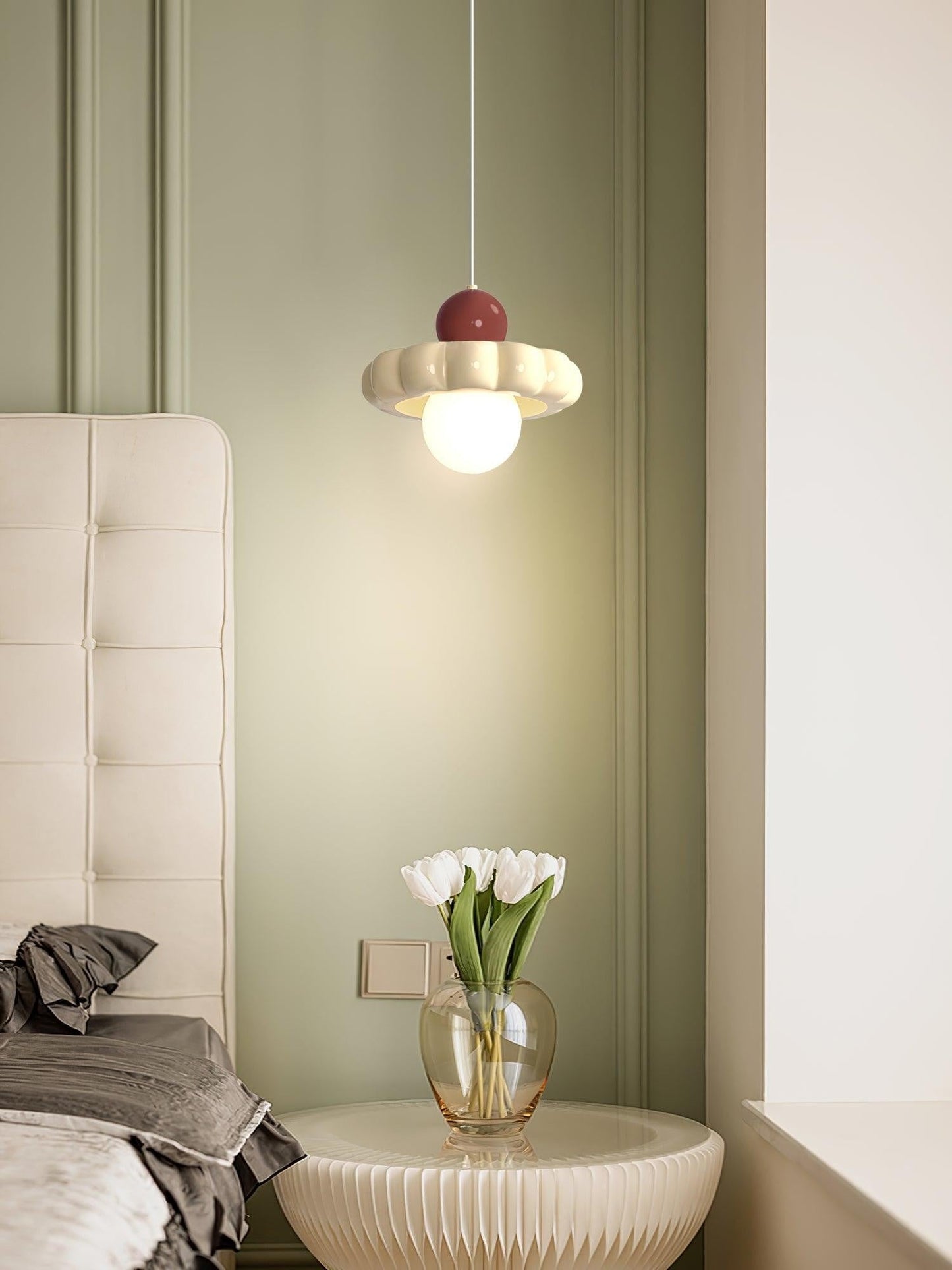 Cream Cloud Woven Pendant Light