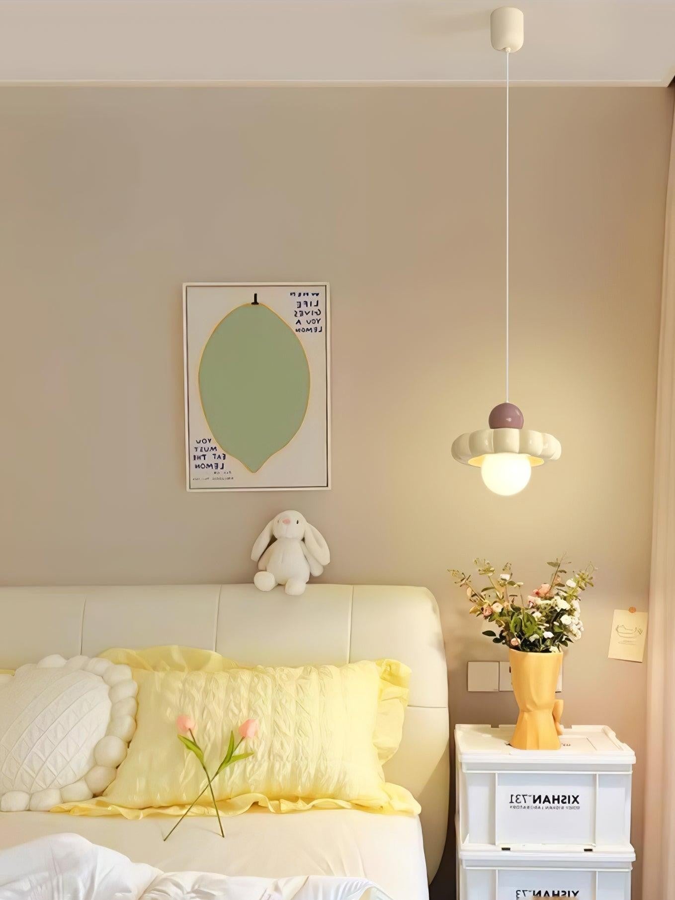 Cream Cloud Woven Pendant Light