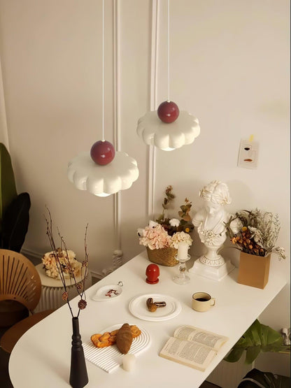 Cream Cloud Woven Pendant Light
