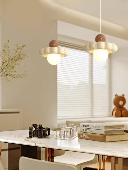 Cream Cloud Woven Pendant Light