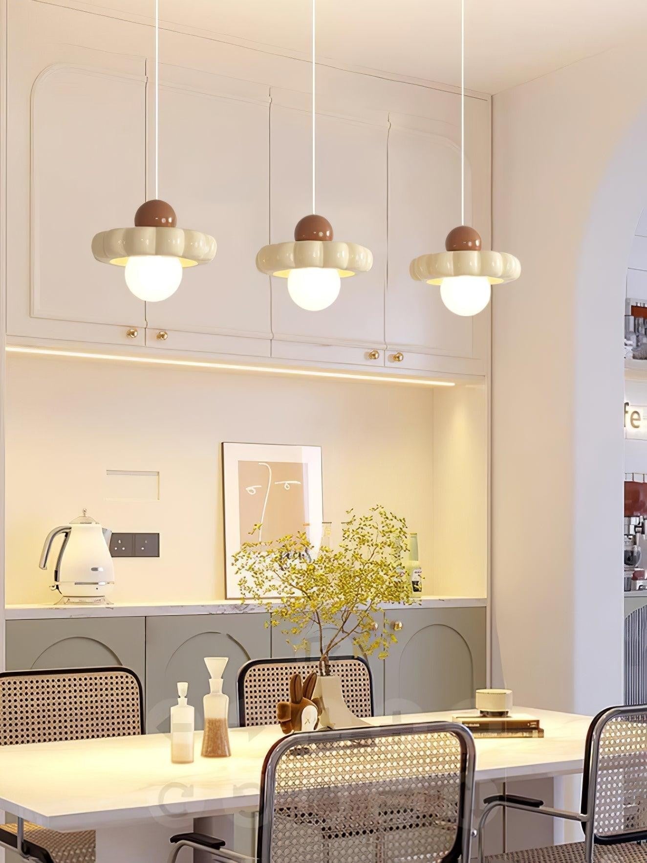 Cream Cloud Woven Pendant Light