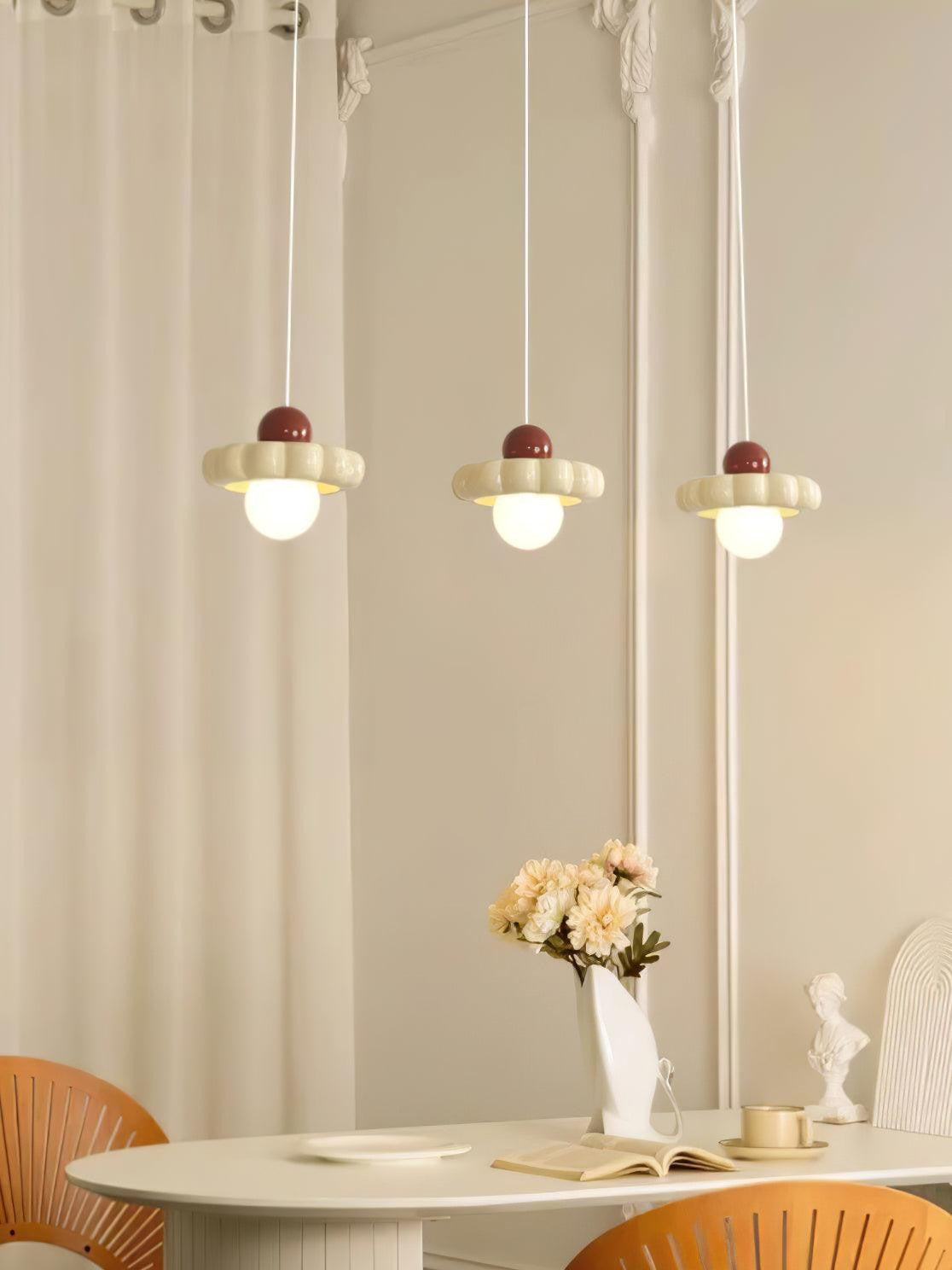 Cream Cloud Woven Pendant Light
