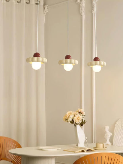 Cream Cloud Woven Pendant Light