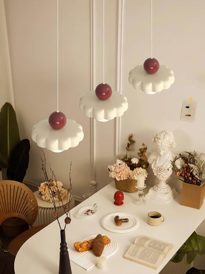 Cream Cloud Woven Pendant Light
