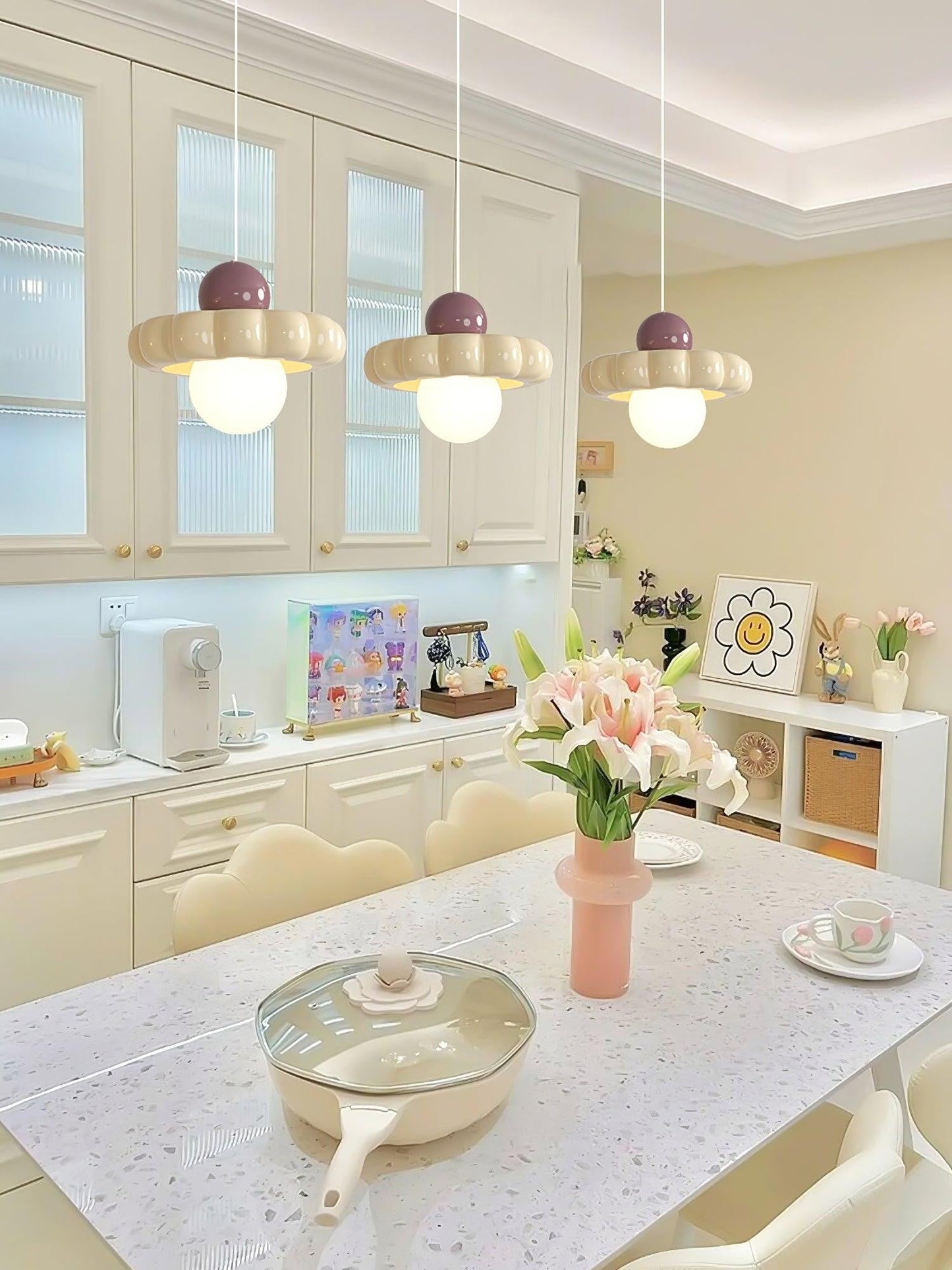 Cream Cloud Woven Pendant Light