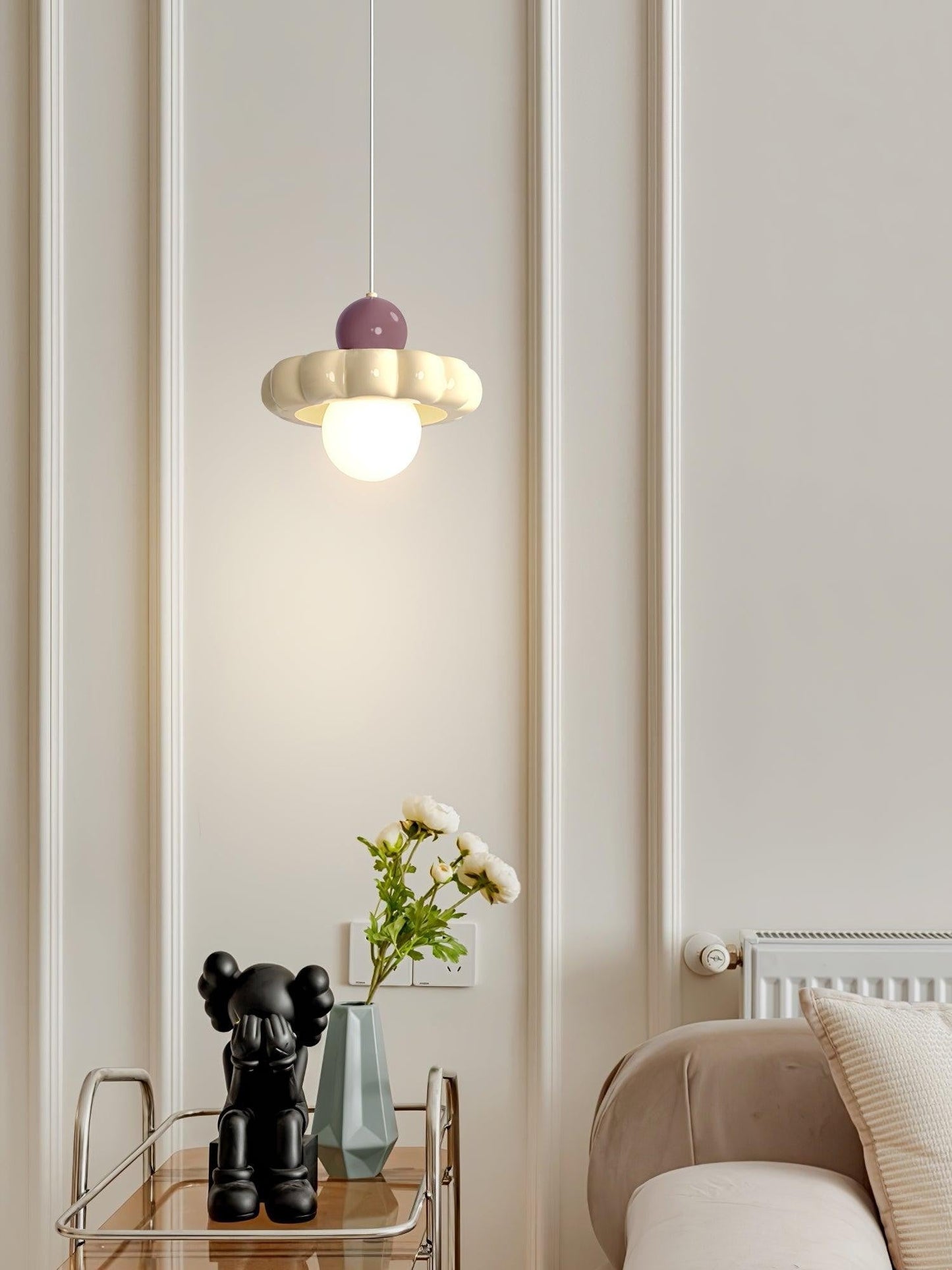 Cream Cloud Woven Pendant Light