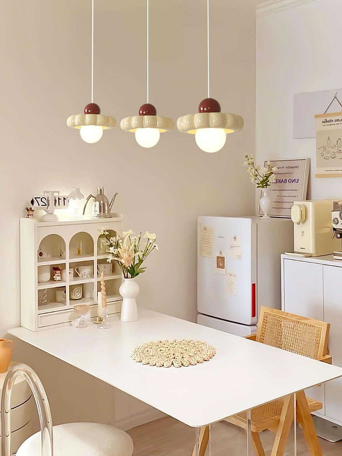Cream Cloud Woven Pendant Light